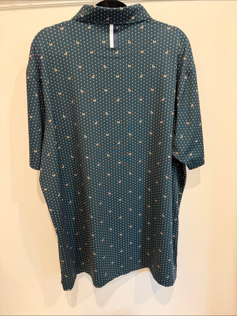 Rhoback Hunter Green Polo with Fall Print - Picture 4 of 8